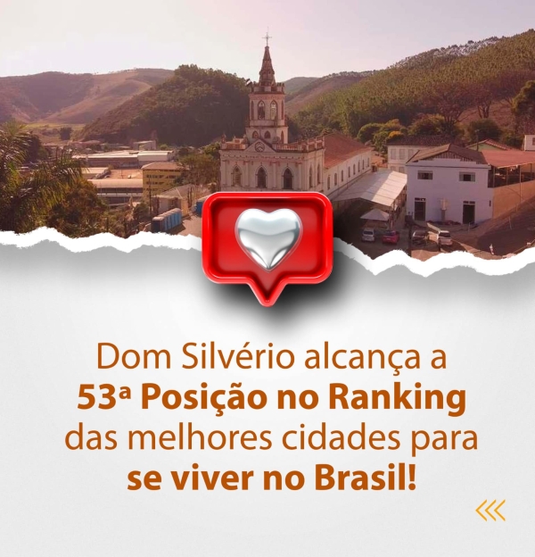 DOM SILVÉRIO ENTRE AS MELHORES CIDADES PARA VIVER NO BRASIL