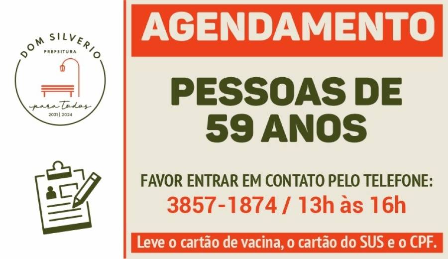 Agendamento Vacinação COvid-19 – 59 anos