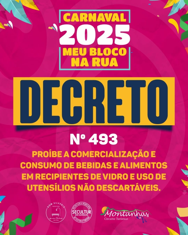 PREFEITURA DE DOM SILVÉRIO PROIBE COMERCIALIZAÇÃO DE BEBIDAS EM UTENSÍLIOS DE VIDRO DURANTE O CARNAVAL PARA GARANTIR SEGURANÇA E BEM-ESTAR
