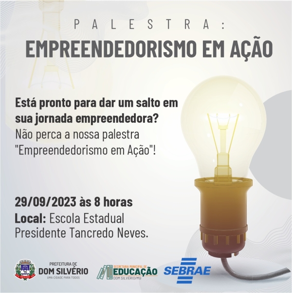 EDUCA&Ccedil;&Atilde;O PROMOVER&Aacute; PALESTRA SOBRE EMPREENDEDORISMO EM A&Ccedil;&Atilde;O
