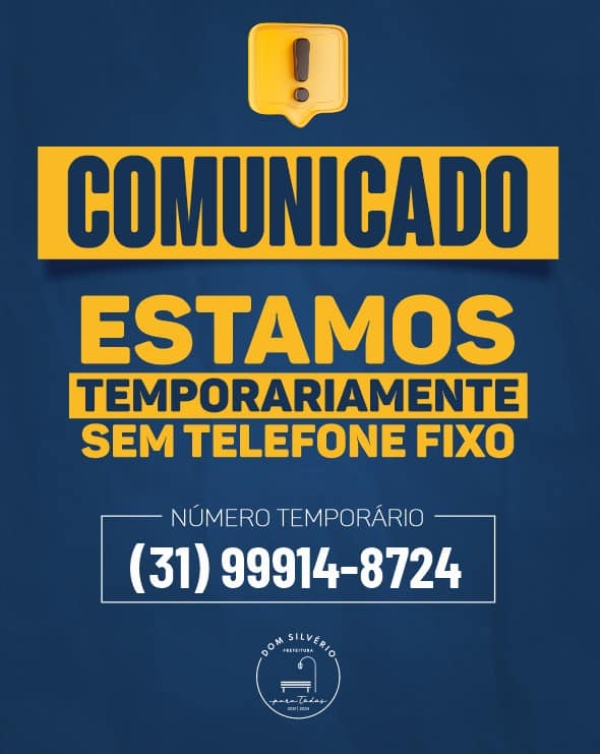 ATENÇÃO: LINHAS TELEFÔNICAS DA PREFEITURA EM MANUTENÇÃO