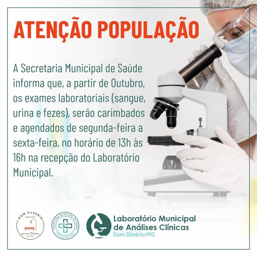 Marcação de exames laboratoriais (sangue, urina e fezes)