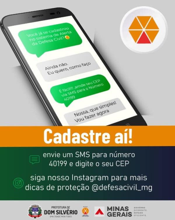 CADASTRE-SE NO 40199 E RECEBA INFORMAÇÕES DA DEFESA CIVIL