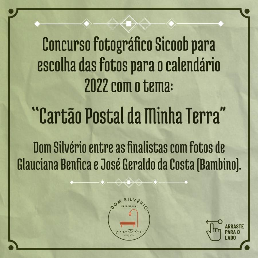 Concurso fotográfico Sicoob - Dom Silvério entre as finalistas