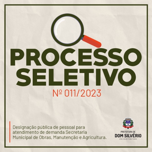 PROCESSO SELETIVO PARA CONTRATAÇÃO DE PESSOAL PARA SECRETARIA DE OBRAS