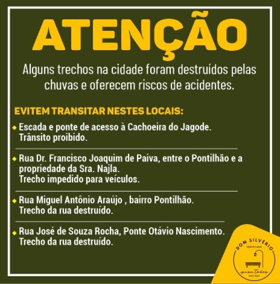 Atenção -  Ruas Interditadas