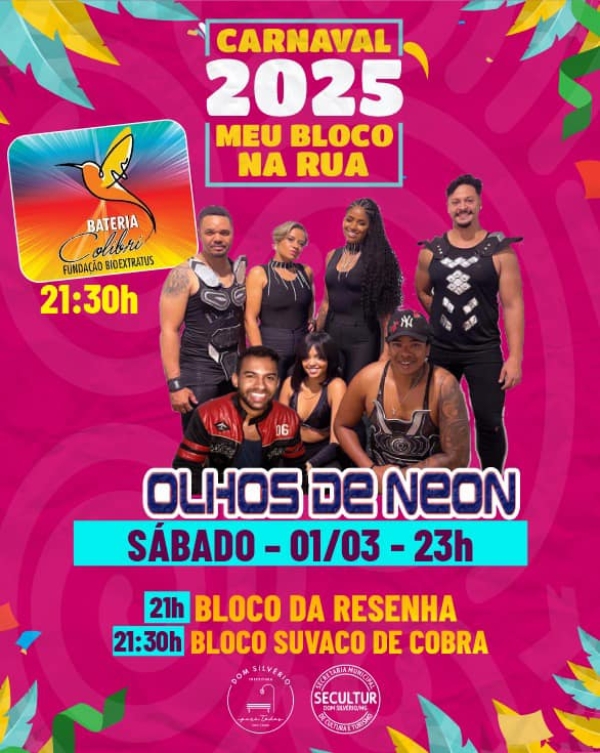 CARNAVAL DOM SILVÉRIO 2025: “MEU BLOCO NA RUA” PROMETE ALEGRIA, MÚSICA E FOLIA PARA TODOS!