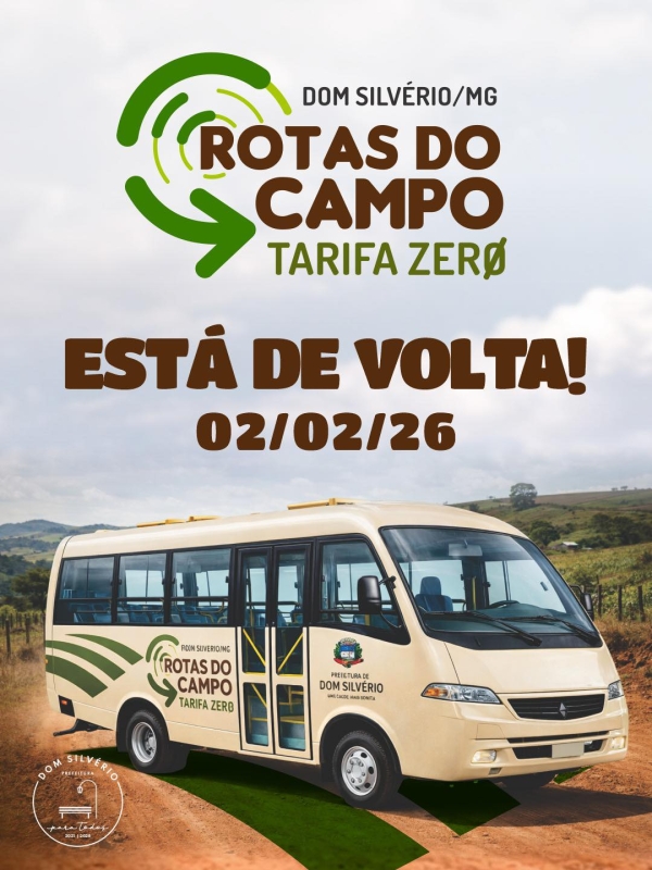 ROTAS DO CAMPO &ndash; TARIFA ZERO EST&Aacute; DE VOLTA EM DOM SILV&Eacute;RIO!