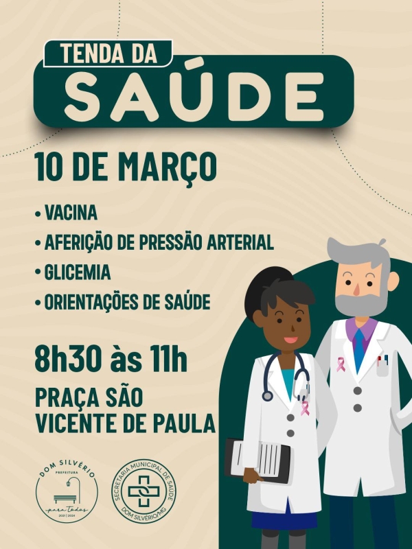 TENDA DA SA&Uacute;DE PARA PERTO DA POPULA&Ccedil;&Atilde;O, OFERECENDO SERVI&Ccedil;OS IMPORTANTES DE PREVEN&Ccedil;&Atilde;O E ORIENTA&Ccedil;&Atilde;O PARA CUIDAR BEM DA SUA SA&Uacute;DE.