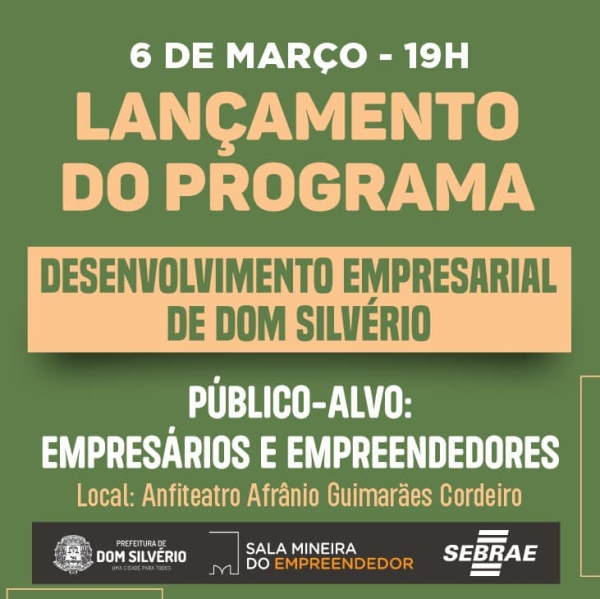 PROGRAMA &quot;DESENVOLVIMENTO EMPRESARIAL DE DOM SILVÉRIO&quot;