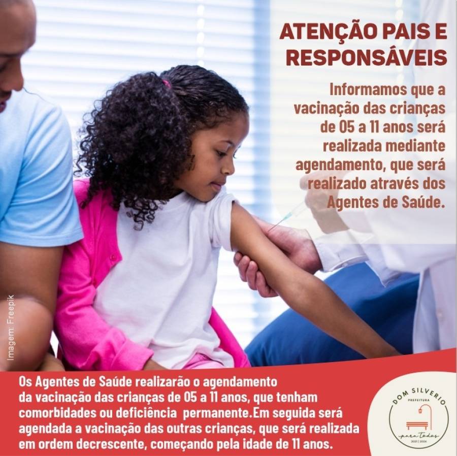 Pais e responsáveis - Vacinas para crianças de 05 a 11 anos com comorbidade e deficiência permanente