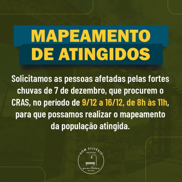 MAPEAMENTO DOS ATINGIDOS PELAS CHUVAS