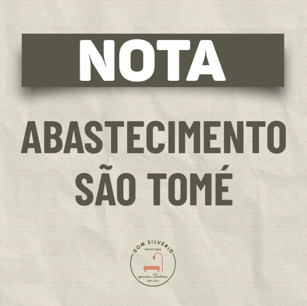 NOTA - ABASTECIMENTO EM SÃO TOMÉ
