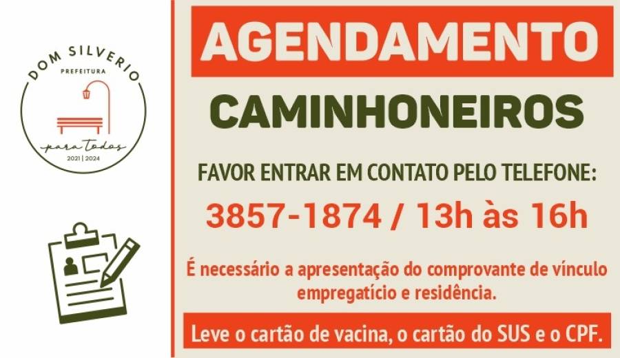 Agendamento vacinação Covid-19 – Caminhoneiros