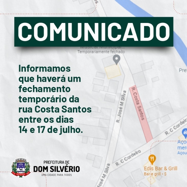 RUA COSTA SANTOS SERÁ FECHADA PARA EVENTO ´CONETADO COM DEUS´
