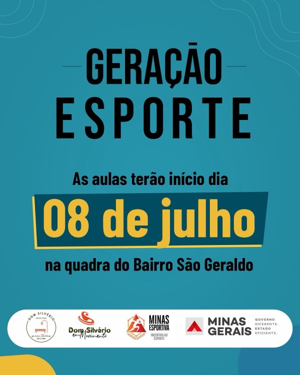 ATIVIDADES DO PROGRAMA GERA&Ccedil;&Atilde;O ESPORTE COME&Ccedil;AM NESTA TER&Ccedil;A, DIA 8 DE JULHO