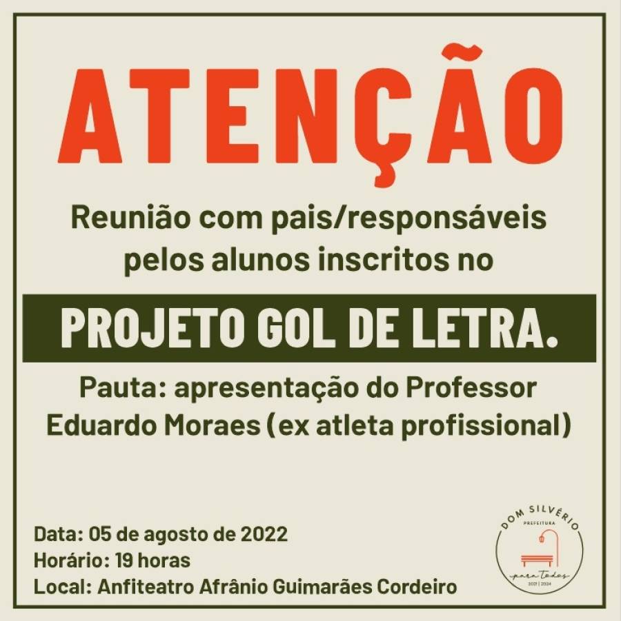 REUNIÃO DO PROJETO GOL DE LETRA